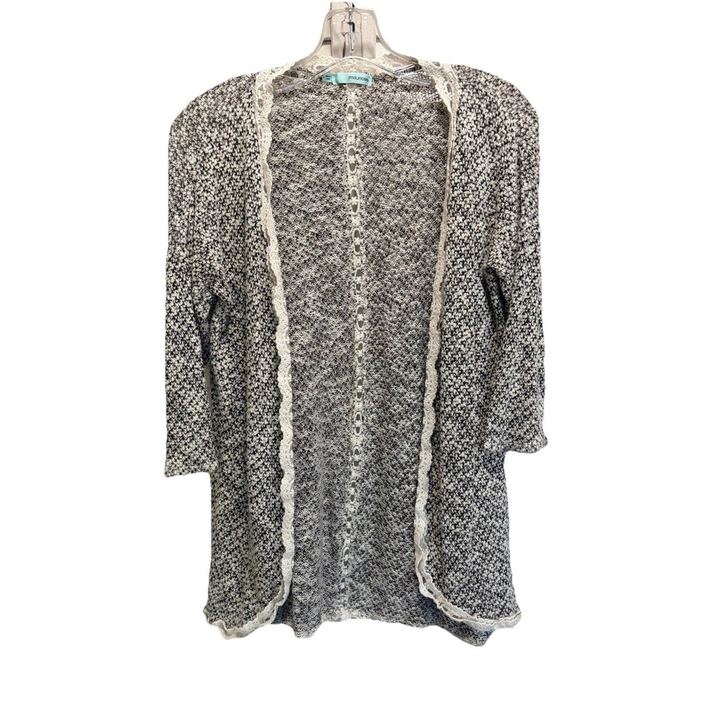 Maurices Knit Open Cardigan Long Sleeve Size Sm Boho Cream/Black